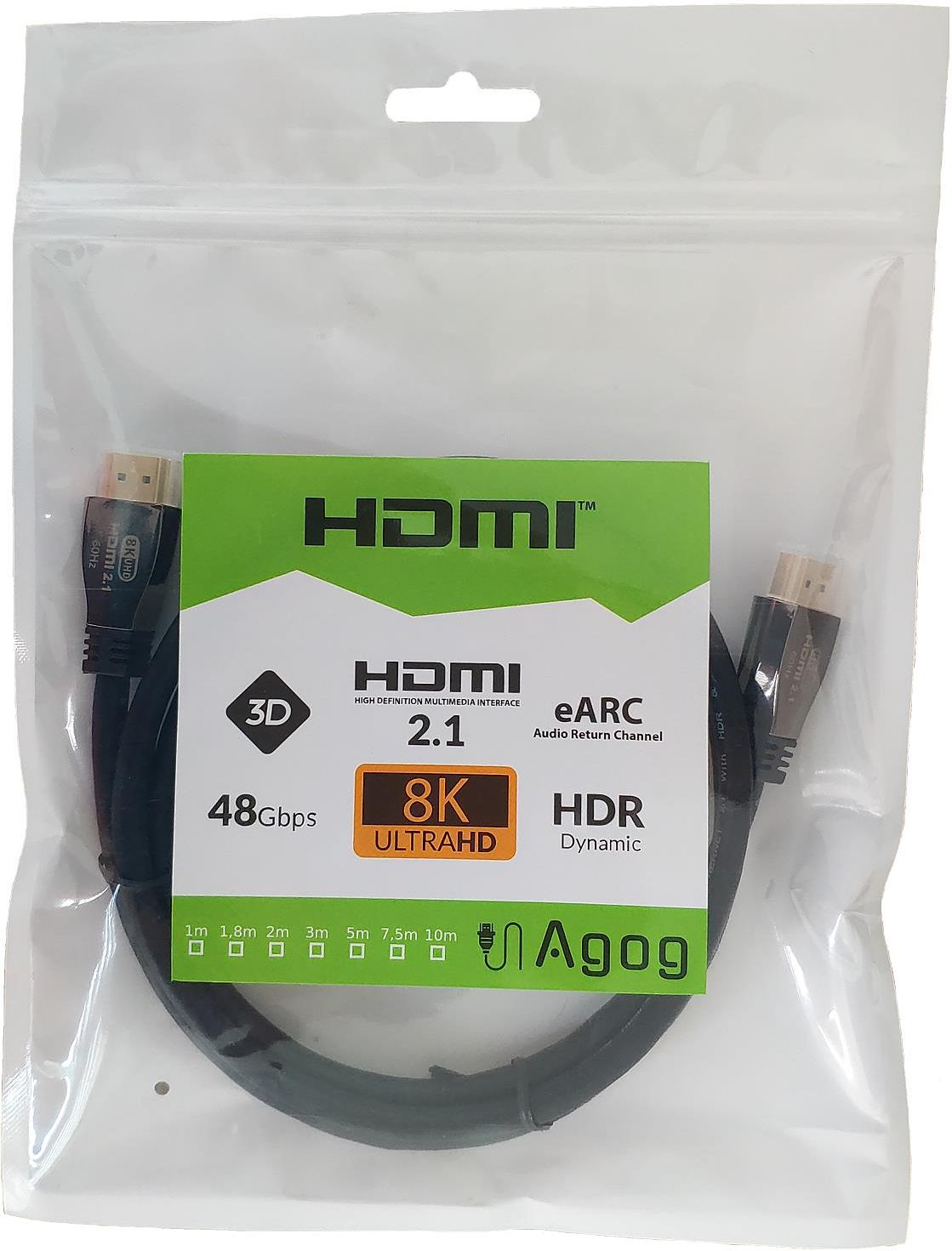 Agog Kabel HDMI 2.1 Ultra High Speed 8K 60Hz 4K@120Hz HDR X-87 3M