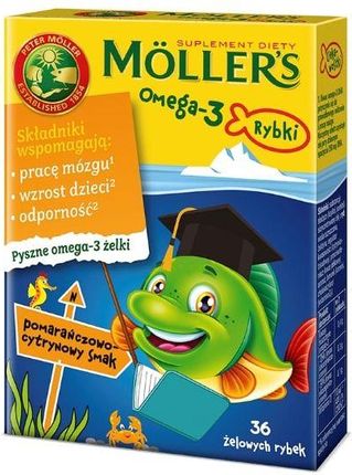 Moller's Omega-3 Rybki pomarańczowo-cytrynowe 36 szt.