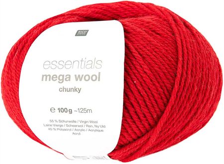 Rico Design Włóczka C Mega Wool Chunky Czerwona
