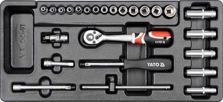 Yato zestaw narzędzi do szuflady 25 cz. - nasadki i akcesoria 1/4'' YT-5541