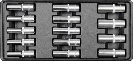 Yato zestaw narzędzi do szuflady 14 cz. - nasadki długie 1/2'' YT-5539