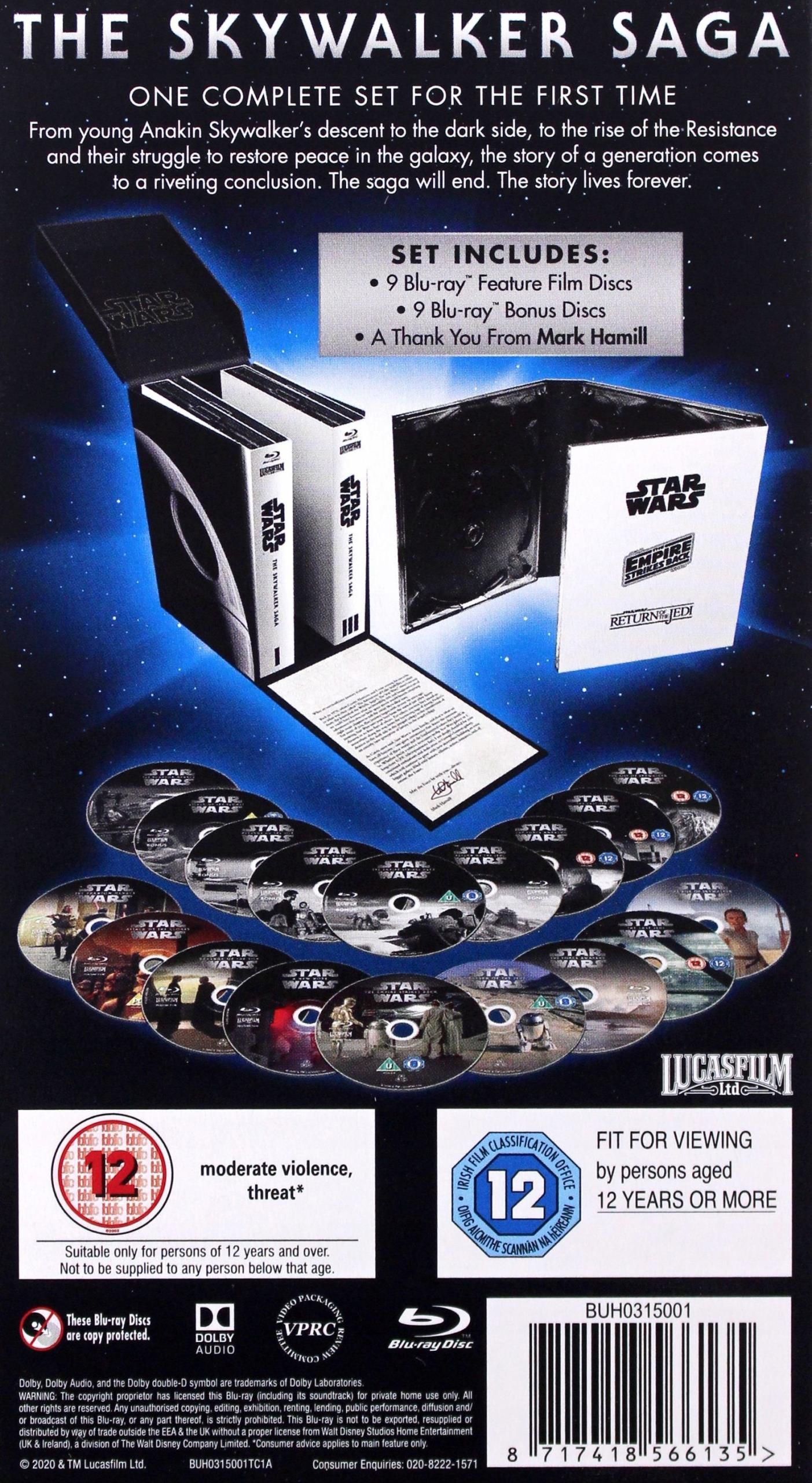 Film Bluray Star Wars The Skywalker Saga Complete Collection