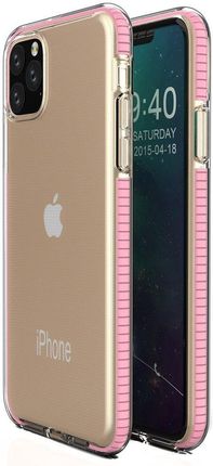 Spring Case żelowe etui z kolorową ramką do iPhone 11 Pro jasnoróżowy 