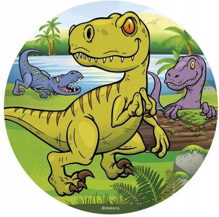 opłatek na tort ozdoba Dinozaur 16 cm T rex