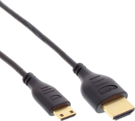 Kabel InLine InLine Kabel High Speed HDMI z męskim interfejsem Ethernet typu A do C super cienki czarny / złoty 0,3 m