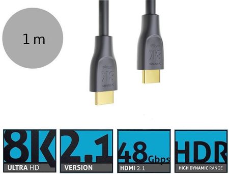 Sonero X-PHC110-010 - Kabel HDMI 2.1, pełny sygnał 8K, 48Gb, 1metr