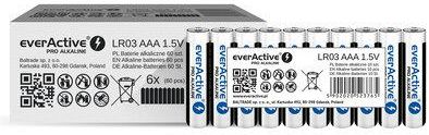 60 x baterie alkaliczne everActive Pro LR03 / AAA (taca)