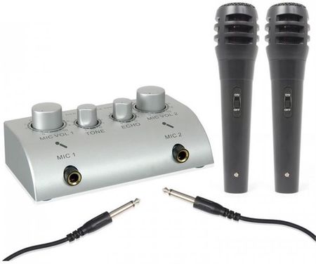 Skytec 2-Kanałowy Minimikser Karaoke Z 2 Mikrofonami