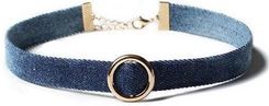 Zdjęcie NASZYJNIK DENIM CHOKER Z KÓŁECZKIEM - N470 - Malbork