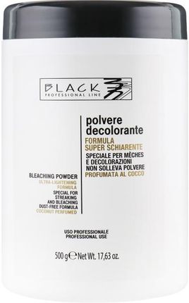 Black Professional Line White Coconut No Dust Bleaching Powder Biały Proszek Rozjaśniający Z Aromatem Orzecha Kokosowego 500g