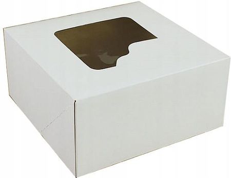 Karton Pudełko Na Tort Biały Z Okienkiem 22x22x11