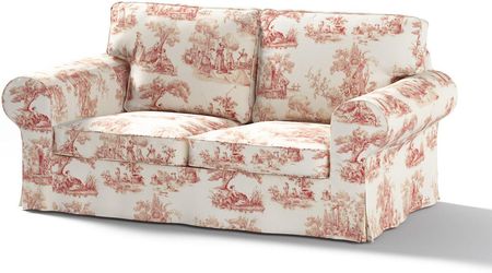 Dekoria Pokrowiec na sofę Ektorp 2 osobową rozkładaną tło ecru czerwone postacie 200×90×73 cm Avinon