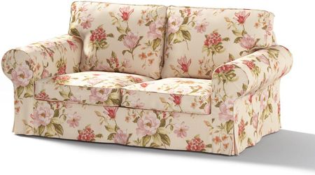 Dekoria Pokrowiec na sofę Ektorp 2 osobową rozkładaną duże kwiaty na kremowym tle 200×90×73 cm Londres