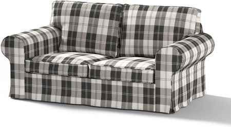 Dekoria Pokrowiec na sofę Ektorp 2 osobową rozkładaną krata czarno biała 200×90×73 cm Edinburgh