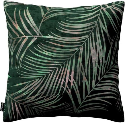 Dekoria Poszewka Kinga na poduszkę zielony w liście 60×60 cm Velvet