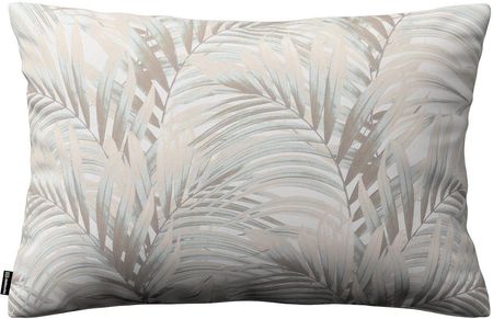 Dekoria Poszewka Kinga na poduszkę prostokątną beżowo kremowe liście palmy na białym tle w 60×40 cm Gardenia