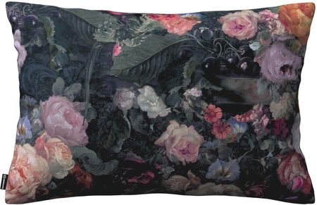 Dekoria Poszewka Kinga na poduszkę prostokątną wielobarwne kwiaty na ciemnym tle 60×40 cm Gardenia