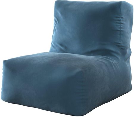 Dekoria Pufa fotel pruski błękit 67×31×75 cm Velvet