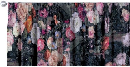 Dekoria Lambrekin na taśmie marszczącej wielobarwne kwiaty na ciemnym tle 130x40cm Gardenia