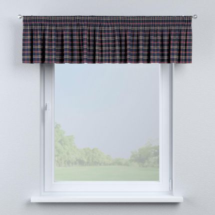 Dekoria Lambrekin na taśmie marszczącej granatowo czerwona kratka 130x40cm Bristol - zdjęcie 2