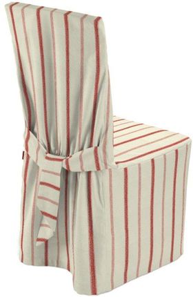 Dekoria Sukienka na krzesło ecru tło czerwone paski 45×94 cm Avinon