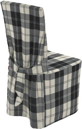 Dekoria Sukienka na krzesło krata czarno biała 45×94 cm Edinburgh