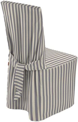 Dekoria Sukienka na krzesło granatowo białe pasy (1 5cm) 45×94 cm Quadro