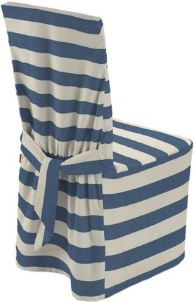 Dekoria Sukienka na krzesło niebiesko białe pasy (5 5cm) 45×94 cm Quadro