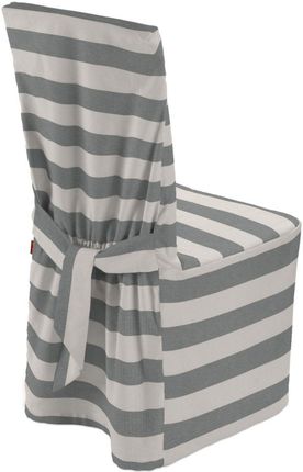 Dekoria Sukienka na krzesło biało szare pasy (5 5cm) 45×94 cm Quadro