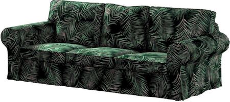 Dekoria Pokrowiec na sofę Ektorp 3 osobową nierozkładaną zielony w liście 216×83×73 cm Velvet