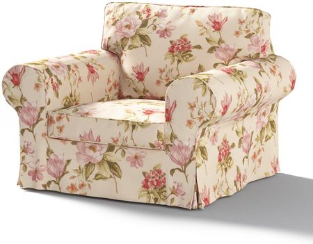 Dekoria Pokrowiec na fotel Ektorp duże kwiaty na kremowym tle 103×82×73 cm Londres