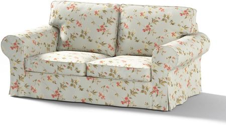 Dekoria Pokrowiec na sofę Ektorp 2 osobową rozkładaną model do 2012 kwiatki na jasno błękitnym tle 195×90×73 cm Londres
