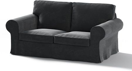 Dekoria Pokrowiec na sofę Ektorp 2 osobową rozkładaną model do 2012 głęboka czerń 195×90×73 cm Velvet