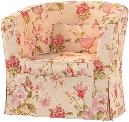 Dekoria Pokrowiec na fotel Ektorp Tullsta duże kwiaty na kremowym tle 79×69×78 cm Londres