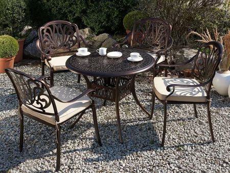 Beliani Zestaw ogrodowy stół i 4 krzesła brązowy ANCONA