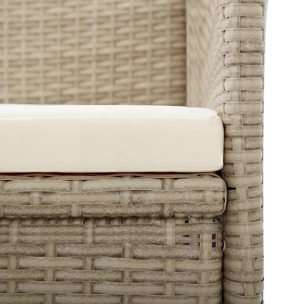 vidaXL Rozkładane krzesła ogrodowe 2 szt. poduszki rattan PE beżowe 46046 - zdjęcie 6 vidaXL Rozkładane krzesła ogrodowe 2 szt. poduszki rattan PE beżowe 46046