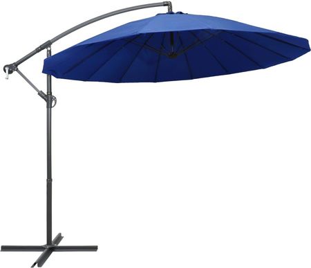 vidaXL Parasol ogrodowy, wiszący, niebieski, 3 m, słupek aluminiowy