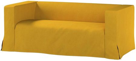 Dekoria Pokrowiec na sofę Klippan 2 osobową długi z kontrafałdami musztardowy szenil 177×88×66 cm Etna