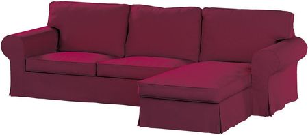 Dekoria Pokrowiec na sofę Ektorp 2 osobową i leżankę Plum (śliwkowy) 252×163×88 cm Cotton Panama