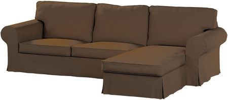 Dekoria Pokrowiec na sofę Ektorp 2 osobową i leżankę Mocca (brąz) 252×163×88 cm Cotton Panama