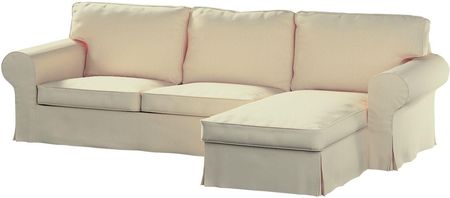 Dekoria Pokrowiec na sofę Ektorp 2 osobową i leżankę kremowy szenil 252×163×88 cm Chenille