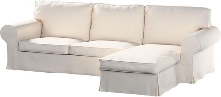 Dekoria Pokrowiec na sofę Ektorp 2 osobową i leżankę kremowa biel 252×163×88 cm Etna