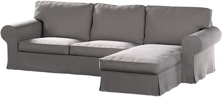 Dekoria Pokrowiec na sofę Ektorp 2 osobową i leżankę gołębi szary 252×163×88 cm Velvet