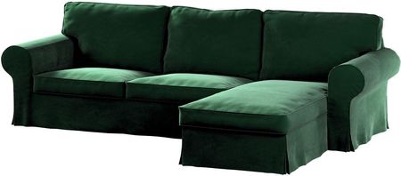 Dekoria Pokrowiec na sofę Ektorp 2 osobową i leżankę butelkowa zieleń 252×163×88 cm Velvet