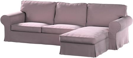 Dekoria Pokrowiec na sofę Ektorp 2 osobową i leżankę zgaszony róż 252×163×88 cm Velvet