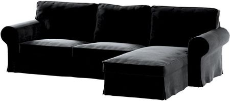 Dekoria Pokrowiec na sofę Ektorp 2 osobową i leżankę głęboka czerń 252×163×88 cm Velvet
