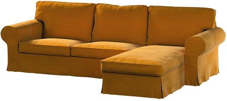 Dekoria Pokrowiec na sofę Ektorp 2 osobową i leżankę miodowy 252×163×88 cm Velvet