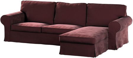 Dekoria Pokrowiec na sofę Ektorp 2 osobową i leżankę bordowy 252×163×88 cm Velvet