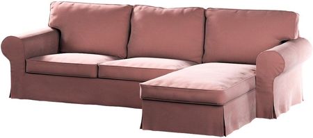 Dekoria Pokrowiec na sofę Ektorp 2 osobową i leżankę koralowy róż 252×163×88 cm Velvet