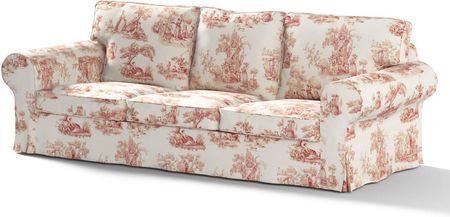 Dekoria Pokrowiec na sofę Ektorp 3 osobową nierozkładaną tło ecru czerwone postacie 216×83×73 cm Avinon